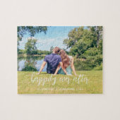 Gelukkig ooit na paarse foto legpuzzel (Horizontaal)