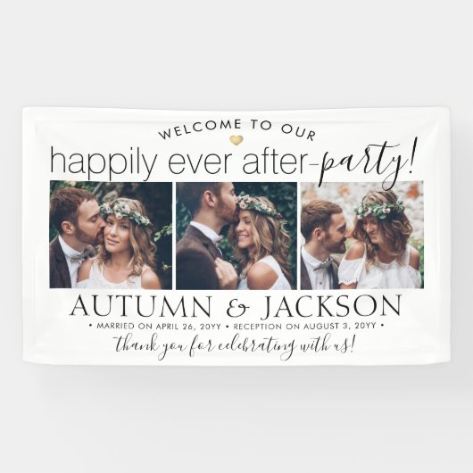 Gelukkig ooit na Partij 3 de Ontvangst van de Foto Spandoek (Horizontaal)