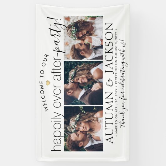 Gelukkig ooit na Partij 3 de Ontvangst van de Foto Spandoek (Verticaal)