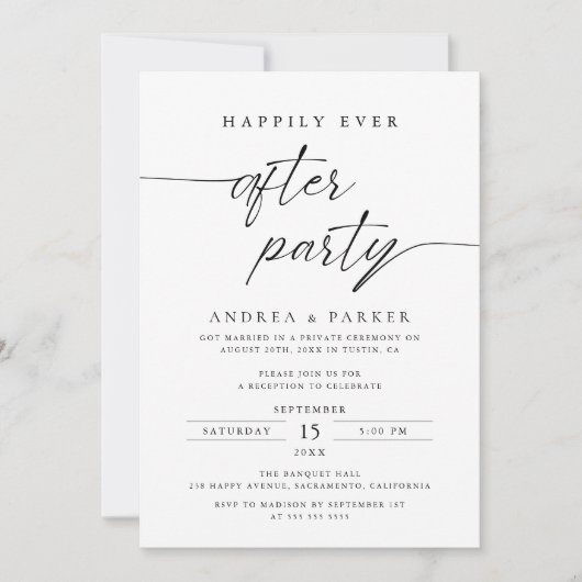 Gelukkig ooit na partij de Eenvoudige Ontvangst va Kaart (Voorkant)