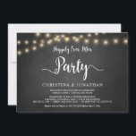 Gelukkig ooit na Partij, de Lichte Oplossing van h Kaart<br><div class="desc">Prachtig gelukkig ooit na partij,  de Aankondiging van de Uitsluiting van de Wedding/de Uitnodiging kaart,  in Rustic boerderij karton,  het ontwerp van de Lichten van het Koord. Dit is perfect voor je trouwreceptie en feest na de bruiloft. Voeg je gegevens toe in het overeenkomende lettertype/lettertype. #TeeshaDerrick</div>