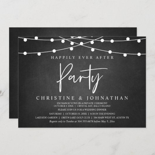 Gelukkig ooit na partij, de Opleiding van de Licht Kaart (Voorkant / Achterkant)