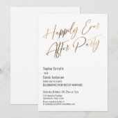 Gelukkig ooit na partij Elegant Gold Uitnodiging (Voorkant / Achterkant)