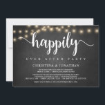 Gelukkig ooit na partij, het Licht van het Koord,  Kaart<br><div class="desc">Prachtig gelukkig ooit na partij,  de Aankondiging van de Uitsluiting van de Wedding/de Uitnodiging kaart,  in Rustic boerderij karton,  het ontwerp van de Lichten van het Koord. Dit is perfect voor je trouwreceptie en feest na de bruiloft. Voeg je gegevens toe in het overeenkomende lettertype/lettertype. #TeeshaDerrick</div>