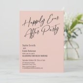 Gelukkig ooit na partij Modern Elegant Blush Pink Kaart (Staand voorkant)