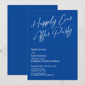 Gelukkig ooit na partij Modern Elegant Deep Blue Kaart (Voorkant / Achterkant)