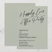 Gelukkig ooit na partij Modern Elegant Sage Green Kaart (Voorkant / Achterkant)