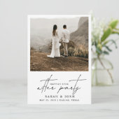 Gelukkig ooit na partij QR Code 2 foto Aankondiging (Staand voorkant)