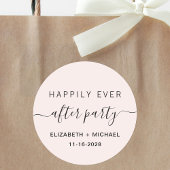 Gelukkig ooit na partij roze weddenschappen ronde sticker