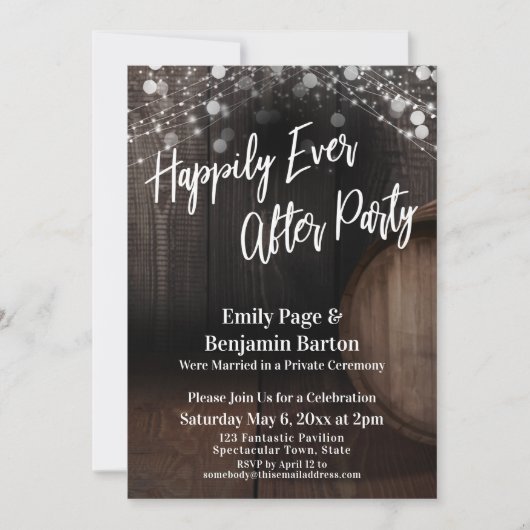 Gelukkig ooit na partijdenloop en -licht kaart (Voorkant)