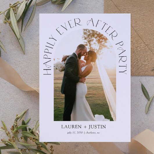 Gelukkig ooit na partijfeest Foto bruiloft Aankondiging