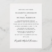 Gelukkig ooit na partijfeest Foto bruiloft Folie Uitnodiging (Achterkant)