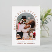 Gelukkig ooit na partijfeest Foto bruiloft Folie Uitnodiging (Staand Voorkant)