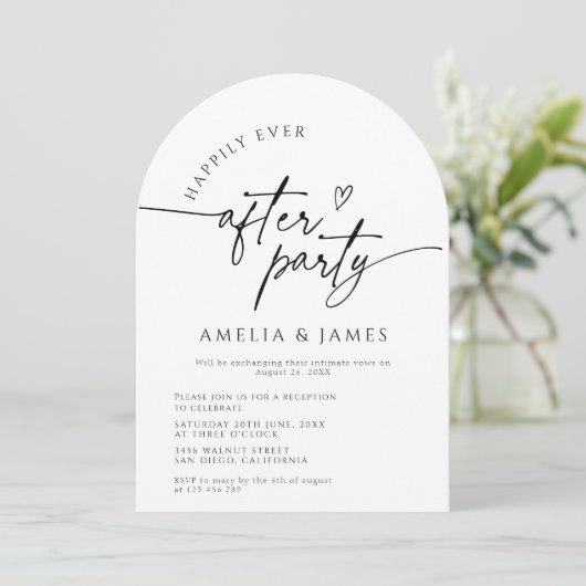 Gelukkig ooit na partijfeest Foto bruiloft Kaart (Staand voorkant)