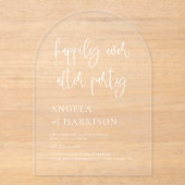 Gelukkig ooit na Party Arch bruiloft receptie Acryl Uitnodigingen (Voorkant)