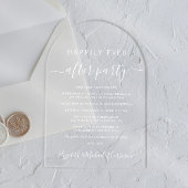 Gelukkig ooit na Party Arch bruiloft receptie Acryl Uitnodigingen