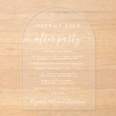 Gelukkig ooit na Party Arch bruiloft receptie Acryl Uitnodigingen (Voorkant)