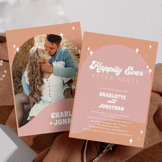 Gelukkig ooit na Party Groovy Elopement bruiloft Kaart