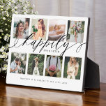 Gelukkig ooit na Passen getrouwd Weddenschap Foto  Fotoplaat<br><div class="desc">Speciaal gepersonaliseerd bordpapier voor een nieuwe bruiloft om je eigen speciale huwelijksfoto's en herinneringen weer te geven. Ons ontwerp is voorzien van een eenvoudig rasterontwerp met acht foto-collage met "Gelukkig van na", ontworpen in een prachtige handgeschreven tekstkoppeling met zwarte scriptstijl. Elke foto is gemaakt met een simpele goudkleurige offset grens....</div>