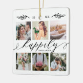 Gelukkig ooit na Passen getrouwd Weddenschap Foto  Keramisch Ornament (Links)