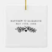 Gelukkig ooit na Passen getrouwd Weddenschap Foto  Keramisch Ornament (Achterkant)