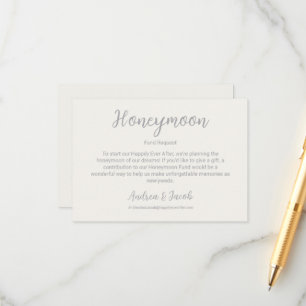 Gelukkig ooit na Pearl Silver Honeymoon Fund Informatiekaartje