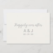 Gelukkig ooit na Pearl White Silver Monogrammed Bedankkaart (Voorkant)