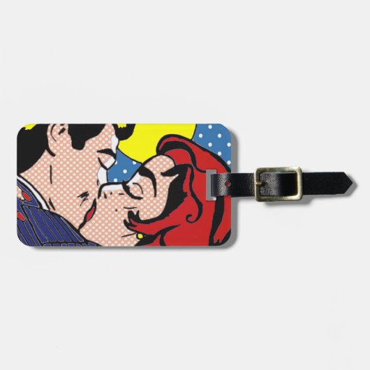 Gelukkig ooit na Pop Art Bagagelabel (Voorkant horizontaal)