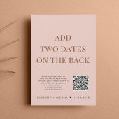 Gelukkig ooit na QR Code Blush Wedding Reception Kaart