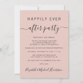 Gelukkig ooit na QR Code Blush Wedding Reception Kaart (Voorkant)