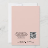 Gelukkig ooit na QR Code Blush Wedding Reception Kaart (Achterkant)