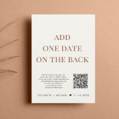 Gelukkig ooit na QR Code Cream Wedding Reception Kaart