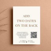 Gelukkig ooit na QR Code Cream Wedding Reception Kaart