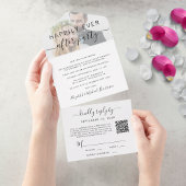 Gelukkig ooit na QR Code Foto Wedding Reception All In One Uitnodiging