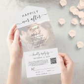 Gelukkig Ooit na QR Code Wedding van foto's All In One Uitnodiging