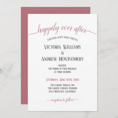 Gelukkig ooit na Roos Gold Script Modern Wedding Kaart (Voorkant / Achterkant)