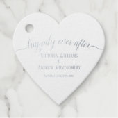 Gelukkig ooit na Roos Gold Script Wedding Silver Bedankjes Labels (Voorkant)