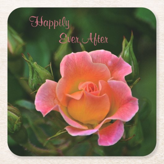 Gelukkig ooit na Roos Kartonnen Onderzetters (Voorkant)