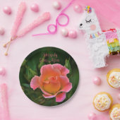 Gelukkig ooit na Roos Papieren Bordje (Feest)