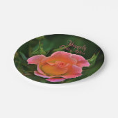 Gelukkig ooit na Roos Papieren Bordje (Gekanteld)