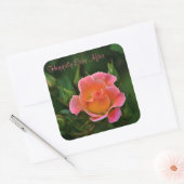 Gelukkig ooit na Roos Vierkante Sticker (Envelop)