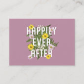 Gelukkig ooit na roze en gele bloemen plaatskaartje (Voorkant)