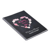Gelukkig ooit na roze harten bruiloft planner notitieboek (Rechterzijde)