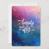 Gelukkig ooit na roze nebula bruiloft kaart (Achterkant)