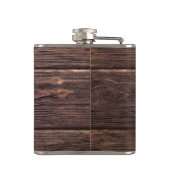 Gelukkig ooit na rustieke bruine bruiloft monogram heupfles (Achterkant)