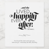 Gelukkig ooit na scheiding vrouw zwart script wijn etiket (Enkel label)