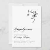 Gelukkig ooit na Scribble Bow Elopement bruiloft Kaart (Voorkant)