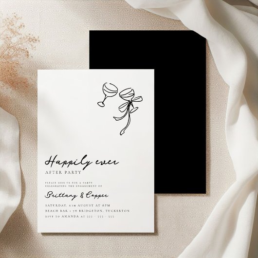 Gelukkig ooit na Scribble Bow Elopement bruiloft Kaart