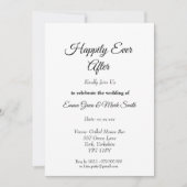 Gelukkig ooit na Script Black & White Wedding Kaart (Voorkant)