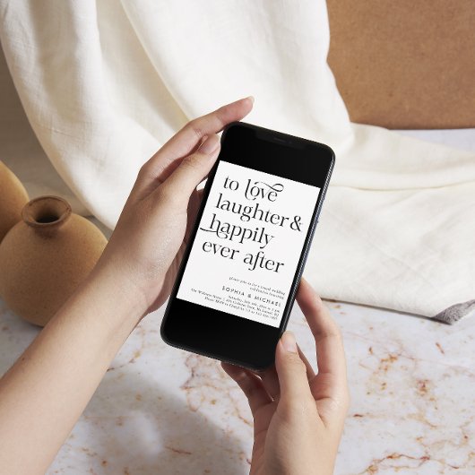 Gelukkig ooit na script Casual bruiloft Kaart